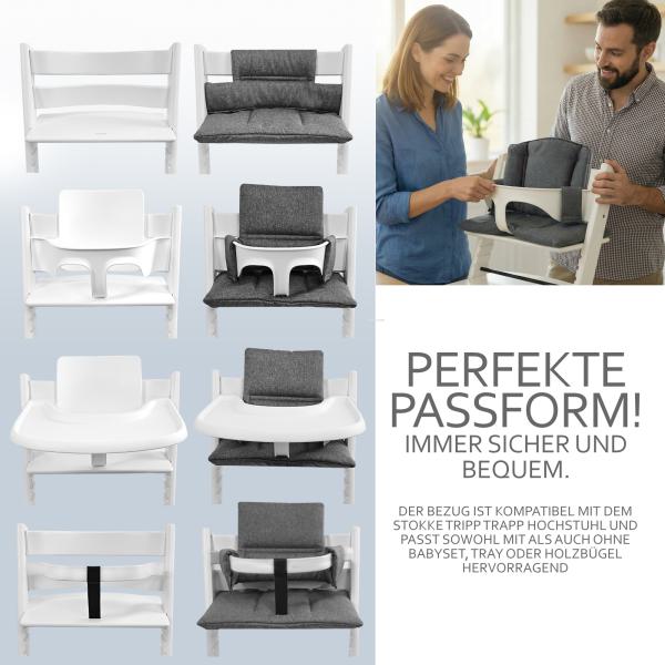 BAMBINIWELT Ersatzbezug für Stokke Tripp Trapp, MELIERT ORG.